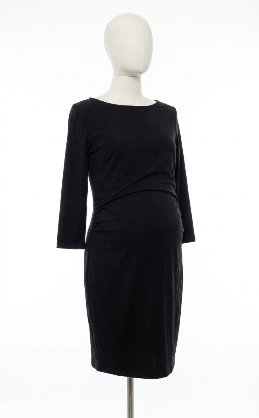 NEW HATCH the mila 3/4 sleeves dress in black